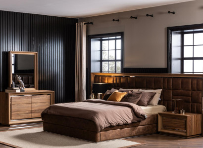 Bedroom Set Complete Wardrobe Bedside tables Bed Wardrobe 5 pieces.